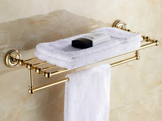 Luxury Gold Color Brass Bathroom Accessories Set Bath Hardware Towel Bar sset006