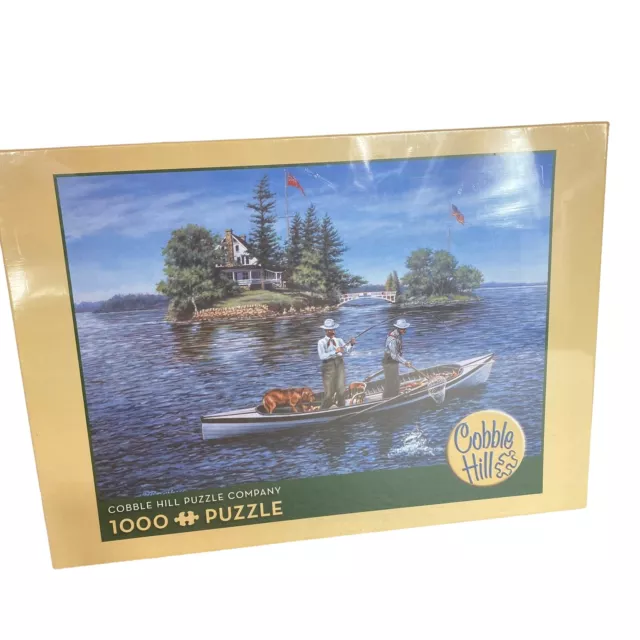 New 1000 Pc Puzzle Shore Lunch on the Line de Wolfe COBBLE HILL Fishing Sealed