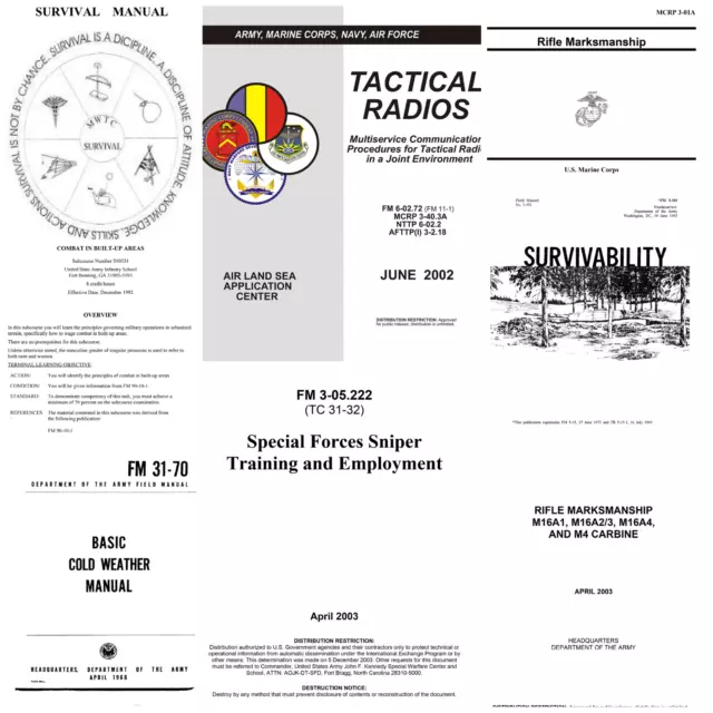 HUGE US Army Military Manuals Guns Combat Weapons Survival Radio 677 PDF- 2 DVDs 2