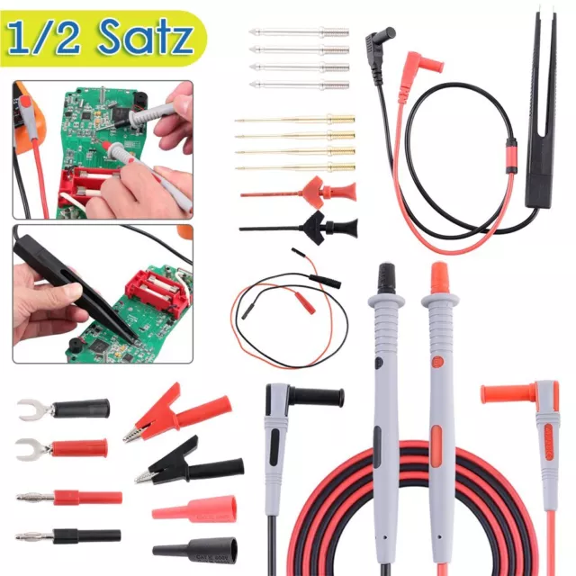 Messleitungen Kabel Multimeter Meßgerät Prüfkabel Bananenstecker Prüfspitzen Set