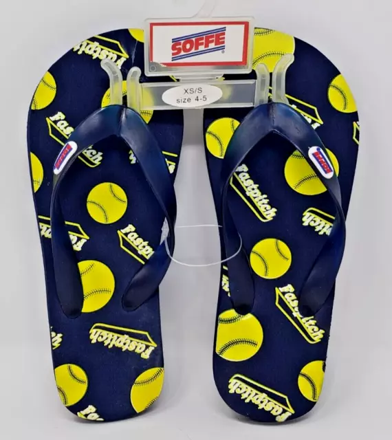 Girls Women Flip Flops Brand New Softball Size 4-5 X-Small / Small By Soffe