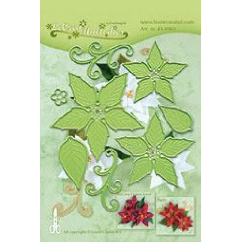 Set di 8 FUSTELLE FIORI poinsettia stella di Natale FLOWER die compatibili co...
