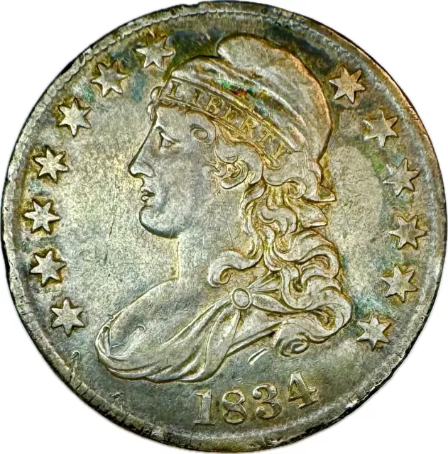 1834 Capped Bust Half! King Rarity! Beautiful High Grade Example! Wow Nr #100093