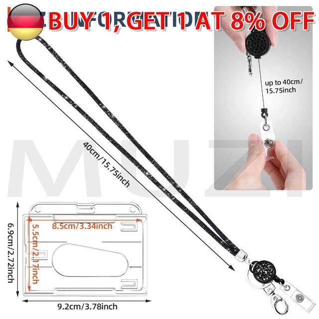 2 Portabadge Con Cordino A Forma Di Orso - Per Carte, Badge E Biglietti - Ideale Per Scuola E Ufficio - Foto 9