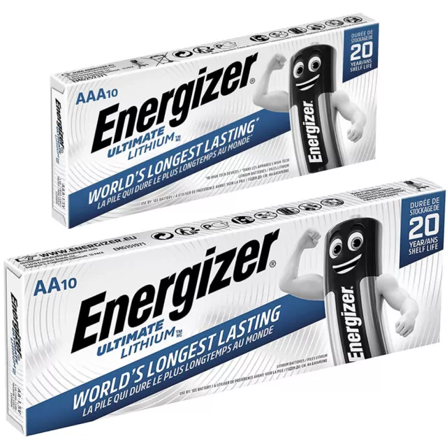 ENERGIZER AA AAA ULTIMATE LITHIUM BATTERIES 1.5v LR6 FR6 BATTERY 20 YEARS EXPIRY
