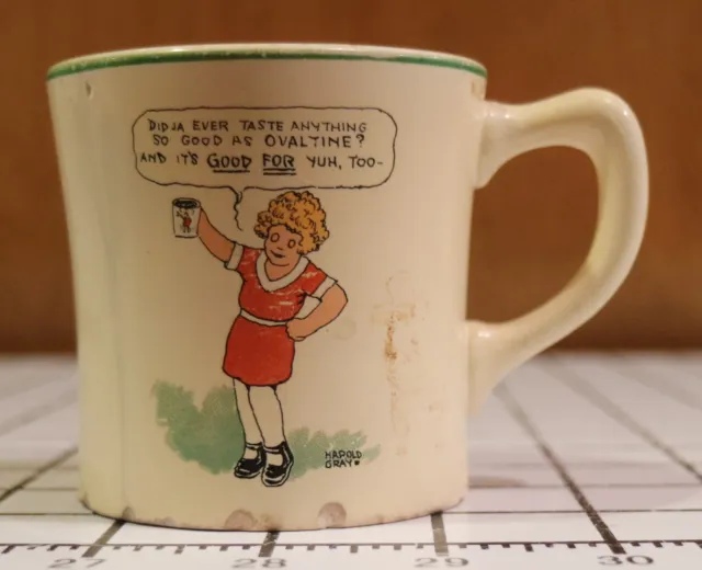 Little Orphan Annie & Sandy Mug Cup by Wander Co Makers of Ovaltine 1932 Vintage