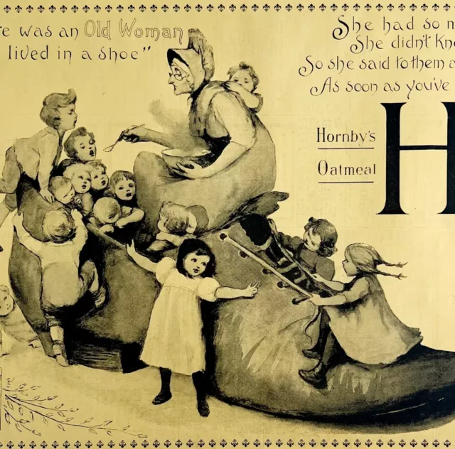 Hornby's Oatmeal Old Woman In A Shoe 1894 Advertisement Victorian XL DWII11