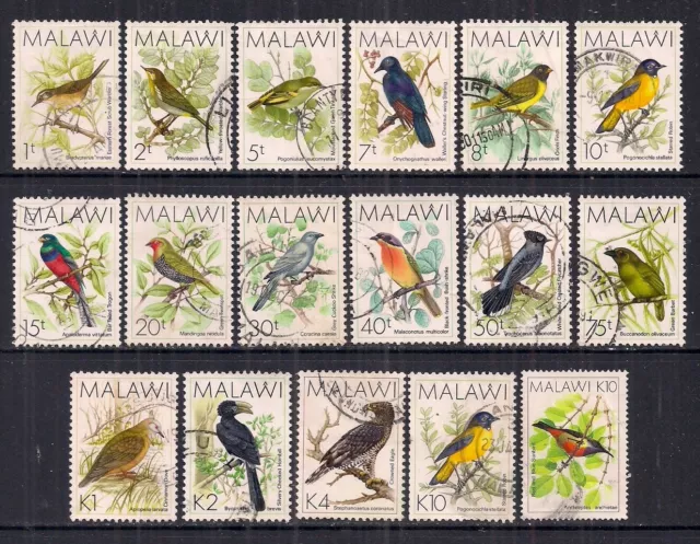 Malawi- Qe11 1988 Birds Set Of 17.Sg 789-804A.fine Used.