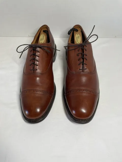 Allen Edmonds Byron Shoes Cap Toe 11.5 B Brown Leather Dress Oxfords 2034