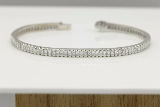 Diamant Princesse Bracelet 18K or Blanc Princesse Tennis Diamant Bracelet Tennis