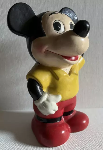 Vintage Walt Disney Productions Mickey Mouse Toy Bank Disneyland Ceramic Japan