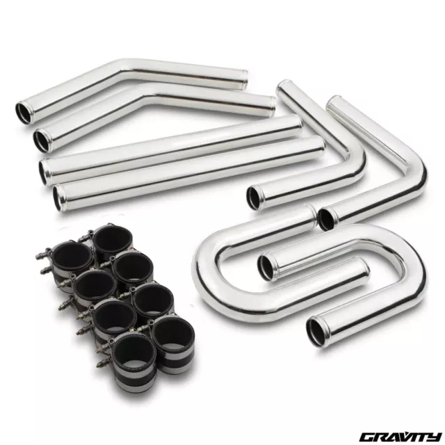 2.25" 57mm UNIVERSAL ALLOY DIY FRONT MOUNT INTERCOOLER FMIC TURBO HARD PIPE KIT