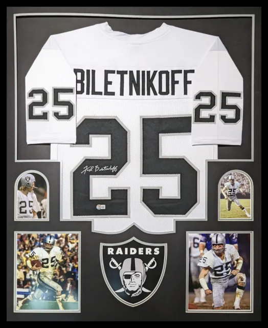 Framed Oakland Raiders Fred Biletnikoff Autographed Signed Jersey Beckett Holo