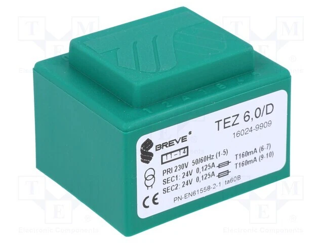 Transformator: überzogen TEZ6/D/24-24V /E1DE