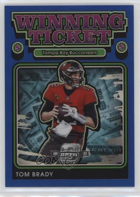 2021 Panini Contenders Optic Winning Ticket Blue Prizm /99 Tom Brady #WT5