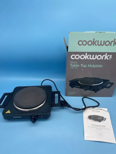 Cookworks kitchen Electric 1500W Portable Table Top Single Hob Hot Plate Cooker