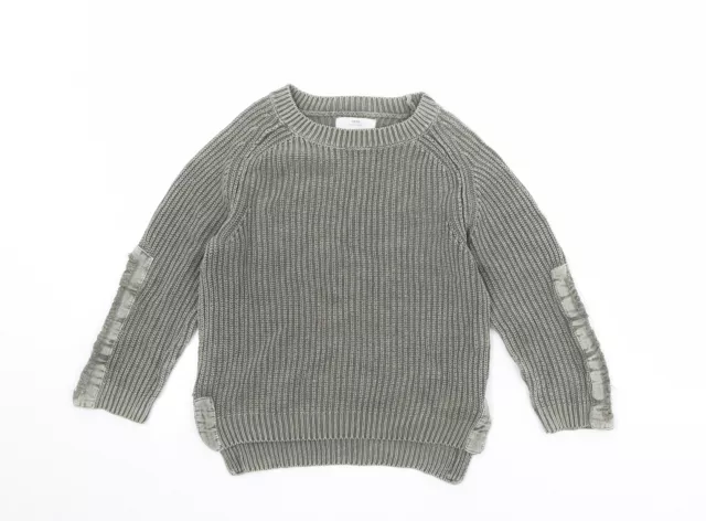 Maglione pullover in cotone grigio collo rotondo Zara per ragazzi taglia 5 anni - My Rule