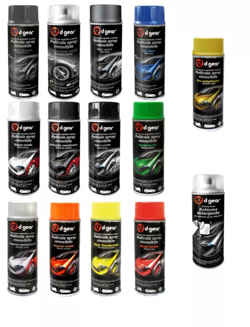 Spray Vernice Rimovibile D-Gear Auto Moto Tuning Multicolore Rimovente 400Ml Car