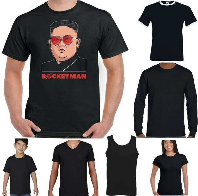 Kim Jong-un T-Shirt Rocket Man Funny Elton John Parody Top