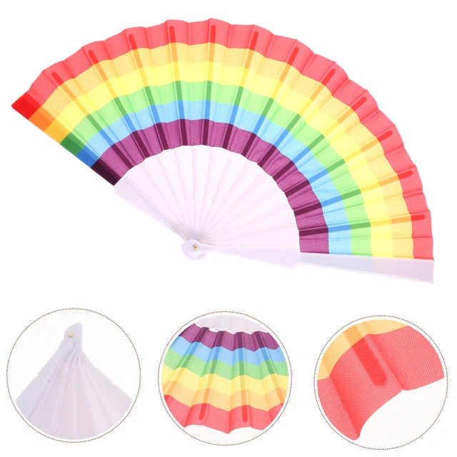 Accessorio estivo ventilatore pieghevole donna arcobaleno mano pieghevole donna palmo
