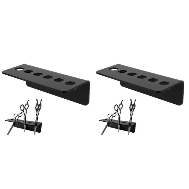 2 PCS Scissor Holder Makeup Caboodle Salon Shear Rack Barber Acrylic Storage