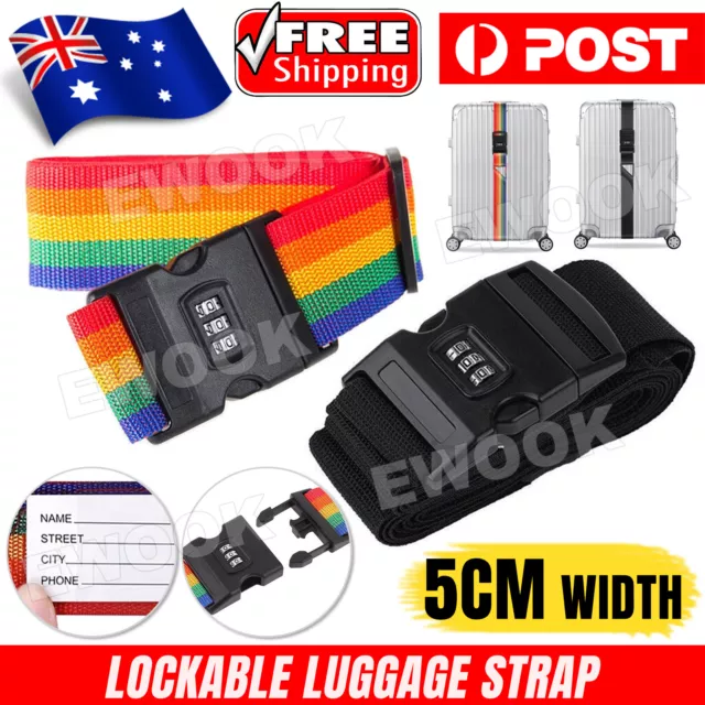 Nylon Luggage Strap Code Password Travel Suitcase Secure Lock Safe Packing Belt