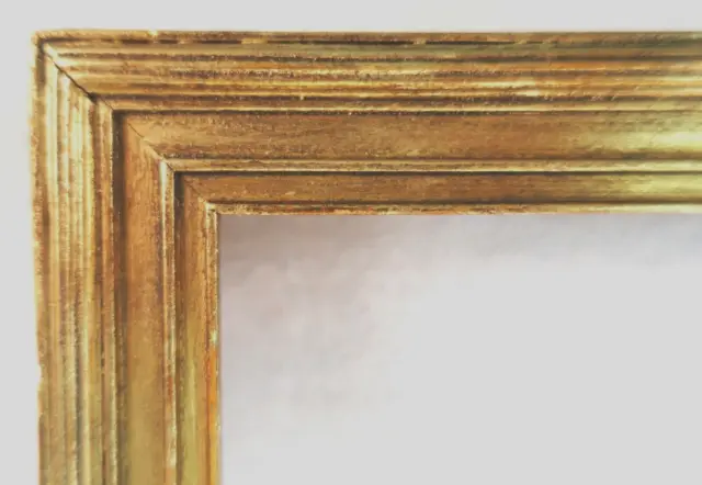 Vintage Fit 10X13 Taos Arts Crafts Gold Gilt Picture Frame Wood Modernist Carved