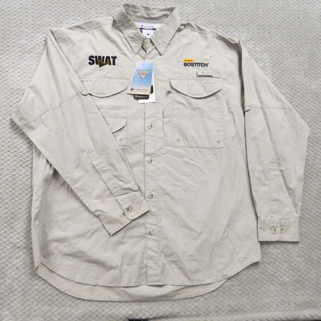 Stanley Bostitch Swat PFG Columbia Sportswear Shirt Size L Relaxed Fit NWT Large