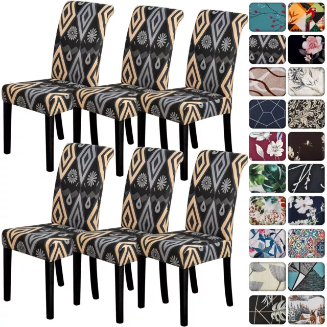 Senllori Dining Room Chair Covers Set of 6Stretch Printed Pattern Parsons Cha...