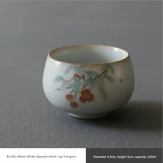 Ceramic Tea Cup China Song Dynasty Antique RuYao Moon White Porcelain Cup