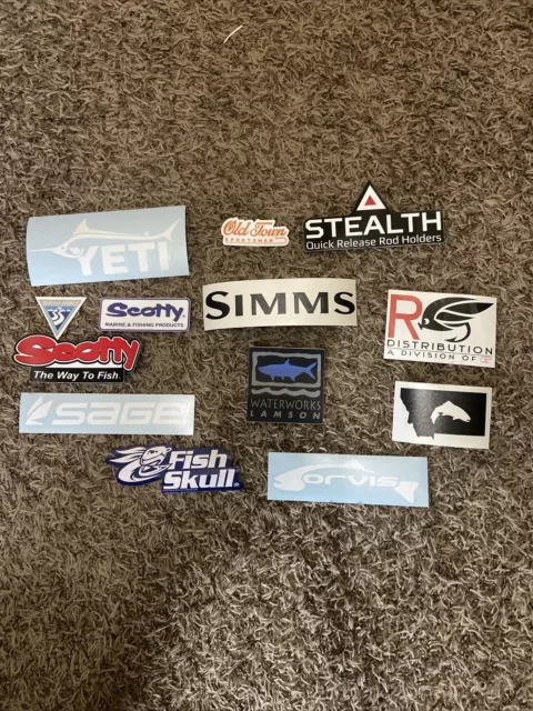 13 FLY FISH Fishing Stickers! Sage Simms Old Town Orvis Scotty