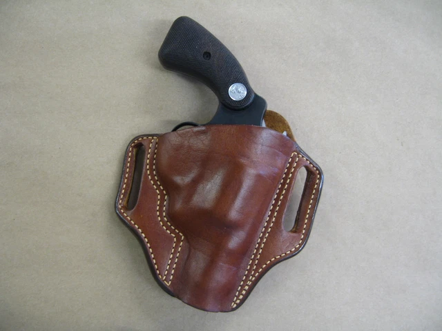 Leather Pancake Holster For EAA Windicator Revolver - Left Hand Tan, 4" Barrel, OWB Belt Holster, CCW Ready