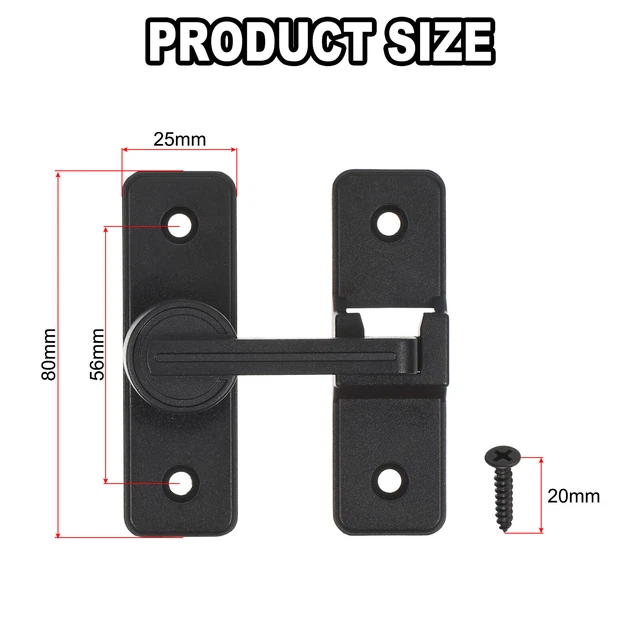 Barn Door Lock Sliding Barn Door Latch Lock 180 Degree Gate Latch Black 2