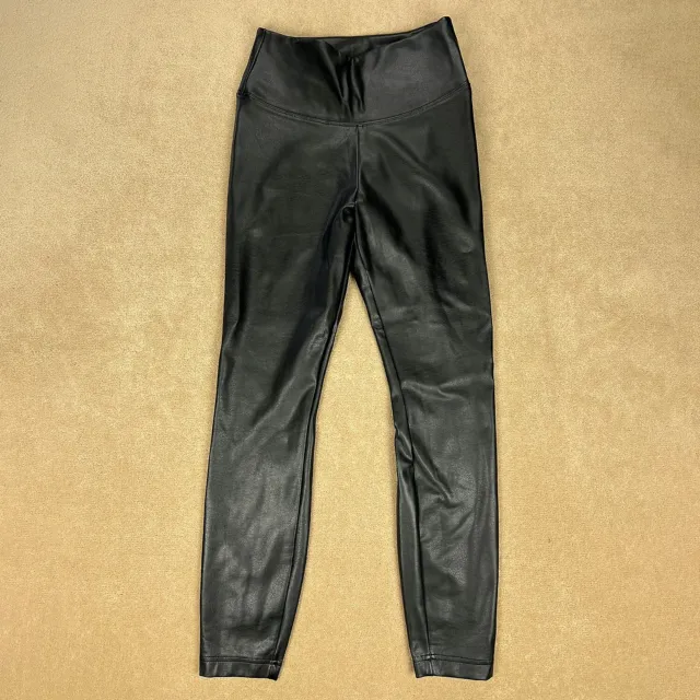 WHBM Pants Womens 4S (25x26) Black Runway Legging Faux Leather Ankle High Rise