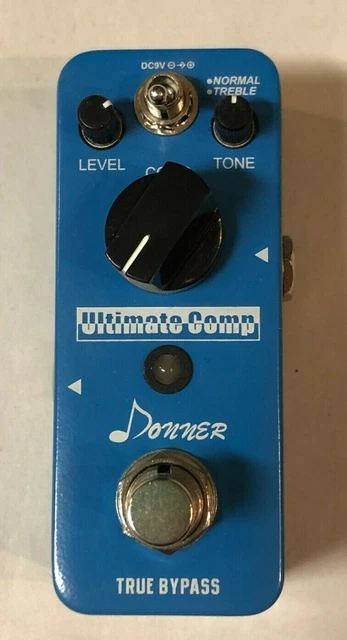 Donner Ultimate Comp Compressor Guitare Effet Pédale Niveau Ton Boutons Bleu