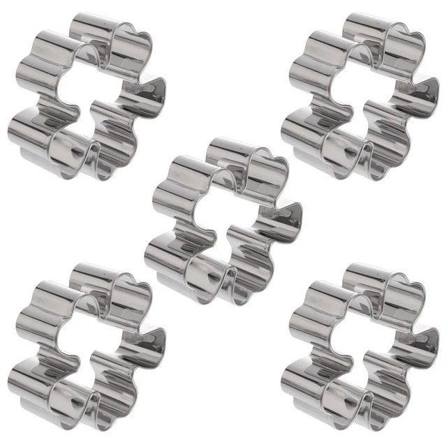 5 piezas cuatro moldes de trébol molde de pastel acero inoxidable molde de galletas hágalo usted mismo molde para hornear cocina