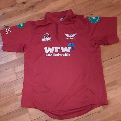 Llanelli Scarlets 2009 2010 Rhino Rugby Union Maillot Domicile Rouge L Neuf BNWT