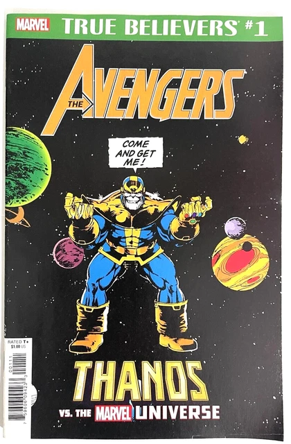 The Avengers Thanos Vs The Marvel Universe True Believers #1 2019 Marvel Nm