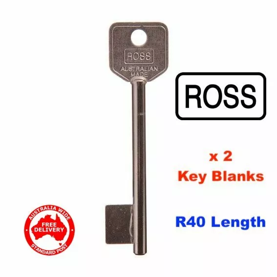 ROSS 6 Lever Safe Lock Key Blank Pair-2 Keys. R40 Length