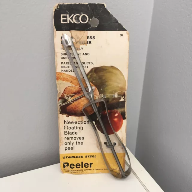 Vintage Ekco Potato Vegetable Peeler  Nee Action Floating Steel Blade NOS