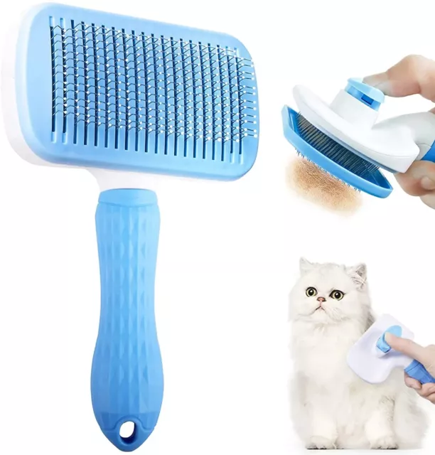 Self Cleaning Slicker Brush Dog Cat Pet Grooming Shedding Comb Rake High quality