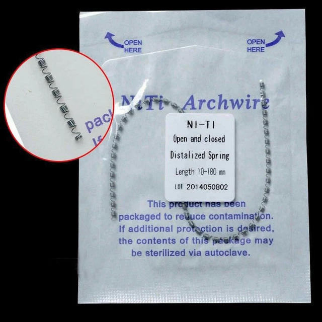 1 Pc Dental Open & Closed Distalized Spring Orthodontic Niti 010/012*180 mm