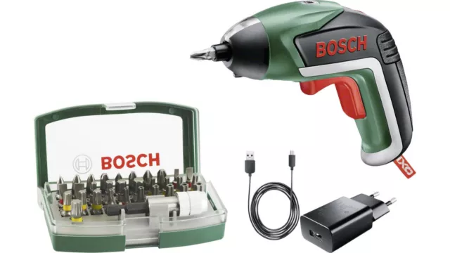 Bosch 06039A800S IXO V 1.5 Ah 3.6 V LiIon Akku Schrauber ZBH 32 tlg. Bit Set NEU