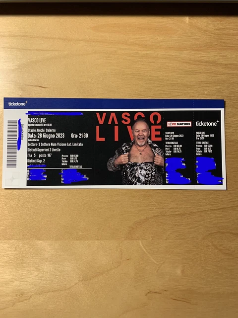 BIGLIETTO VASCO  ROSSI 28/06 salerno