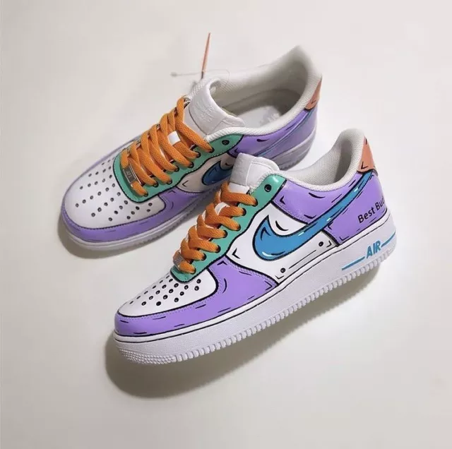 NIKE AIR FORCE I personnalisee peinte a la main dessin anime fabrique sur commande toutes tailles EUR 311 25 PicClick FR
