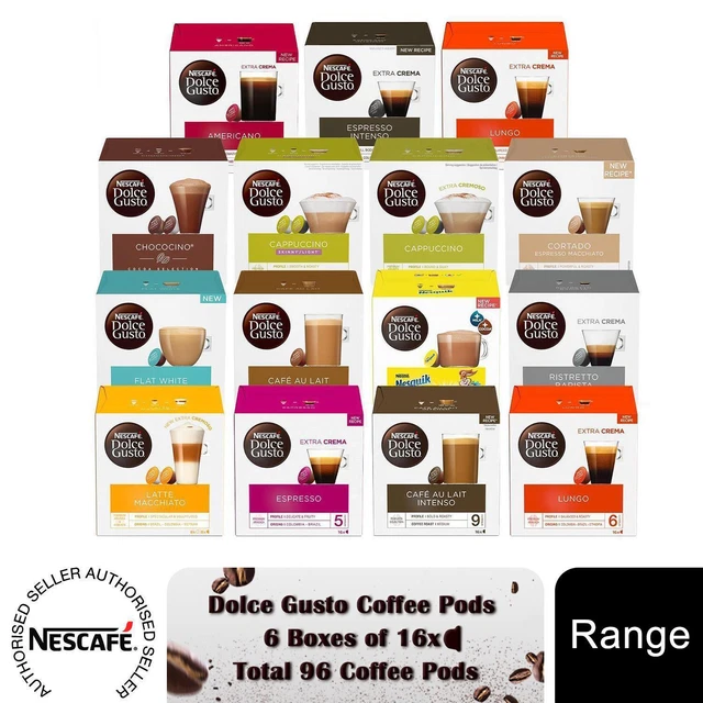 NESCAFE DOLCE GUSTO Coffee Pods 6x Boxes of 16 Caps £25.99 PicClick UK