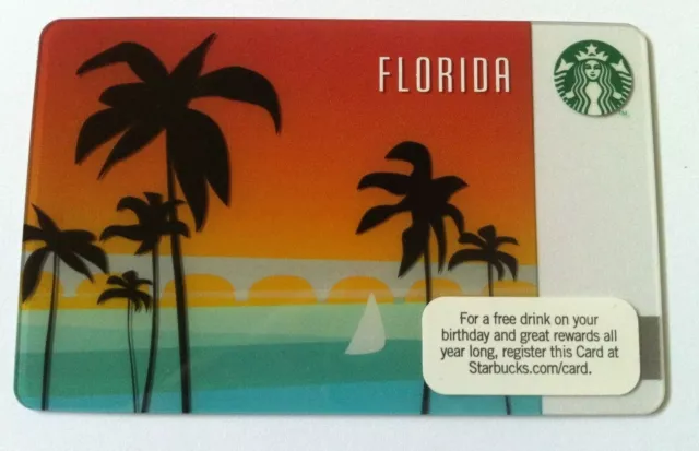 Starbucks 2011 Gift Card Florida Palm Trees New