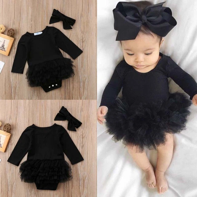 Infant Newborn Baby Girl Tulle Tutu Romper Bodysuit Clothes Headband Outfits Set