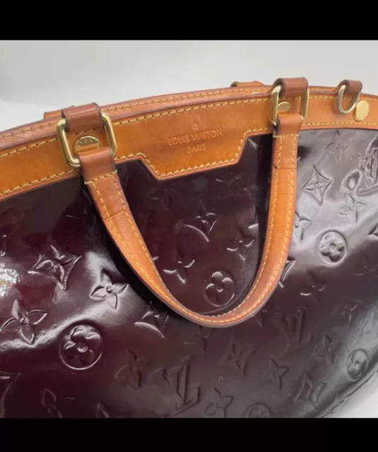 LOUIS VUITTON Brea Shoulder/ Handbag Burgundy verni patent leather Monogram-MINT 3