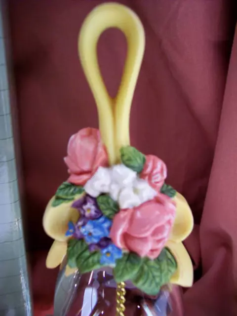 Avon CRYSTAL BELL FLORAL BOUQUET 1989 LE w/Bx *FREE SHIP 2